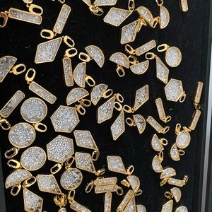 Gold Vermeil CZ Shaker Locket Pendants // Geometric Jewelry